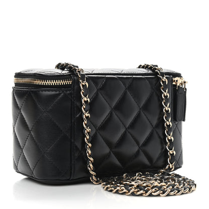 Chanel Lambskin Quilted Small Vanity Case With Chain Black 3 of 10