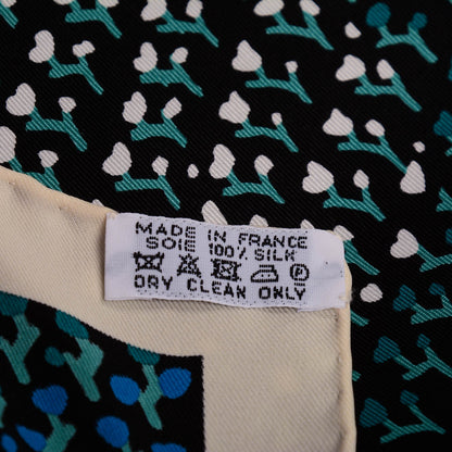Hermes Silk Les Ailes Pleines de Joie Scarf 70 Creme Vert Gris 6 of 6