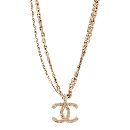 Chanel Crystal CC Multi Strand Chain Necklace Gold 4 of 7