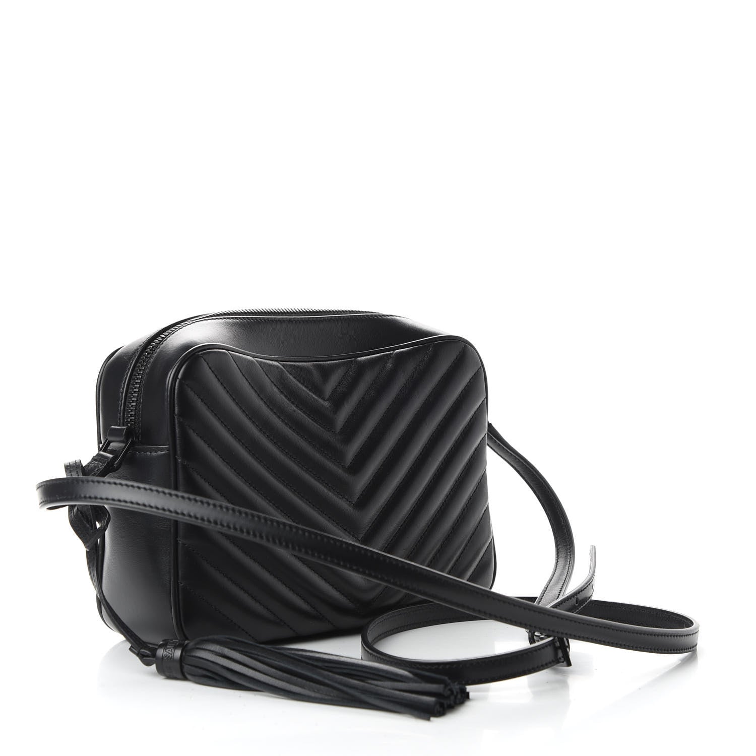 Saint Laurent Calfskin Matelasse Monogram Lou Camera Bag Black 3 of 9