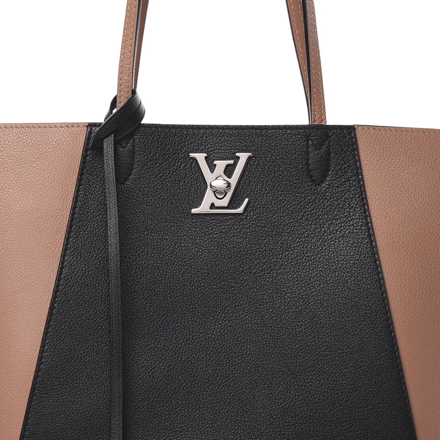 Louis Vuitton Calfskin Lockme Cabas Bois de Rose Black 8 of 11