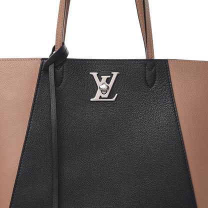 Louis Vuitton Calfskin Lockme Cabas Bois de Rose Black 8 of 11