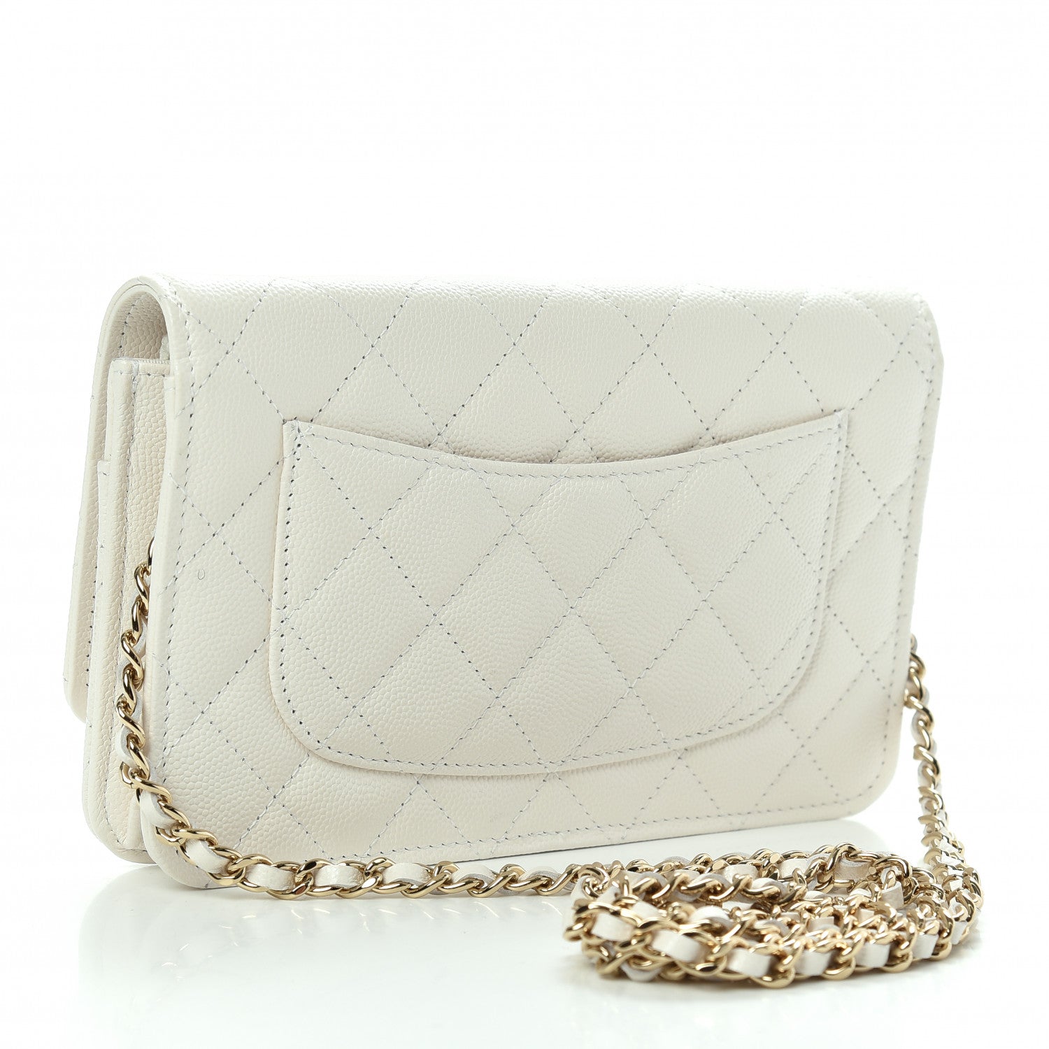 Chanel Caviar Quilted Wallet On Chain WOC White 3 of 11