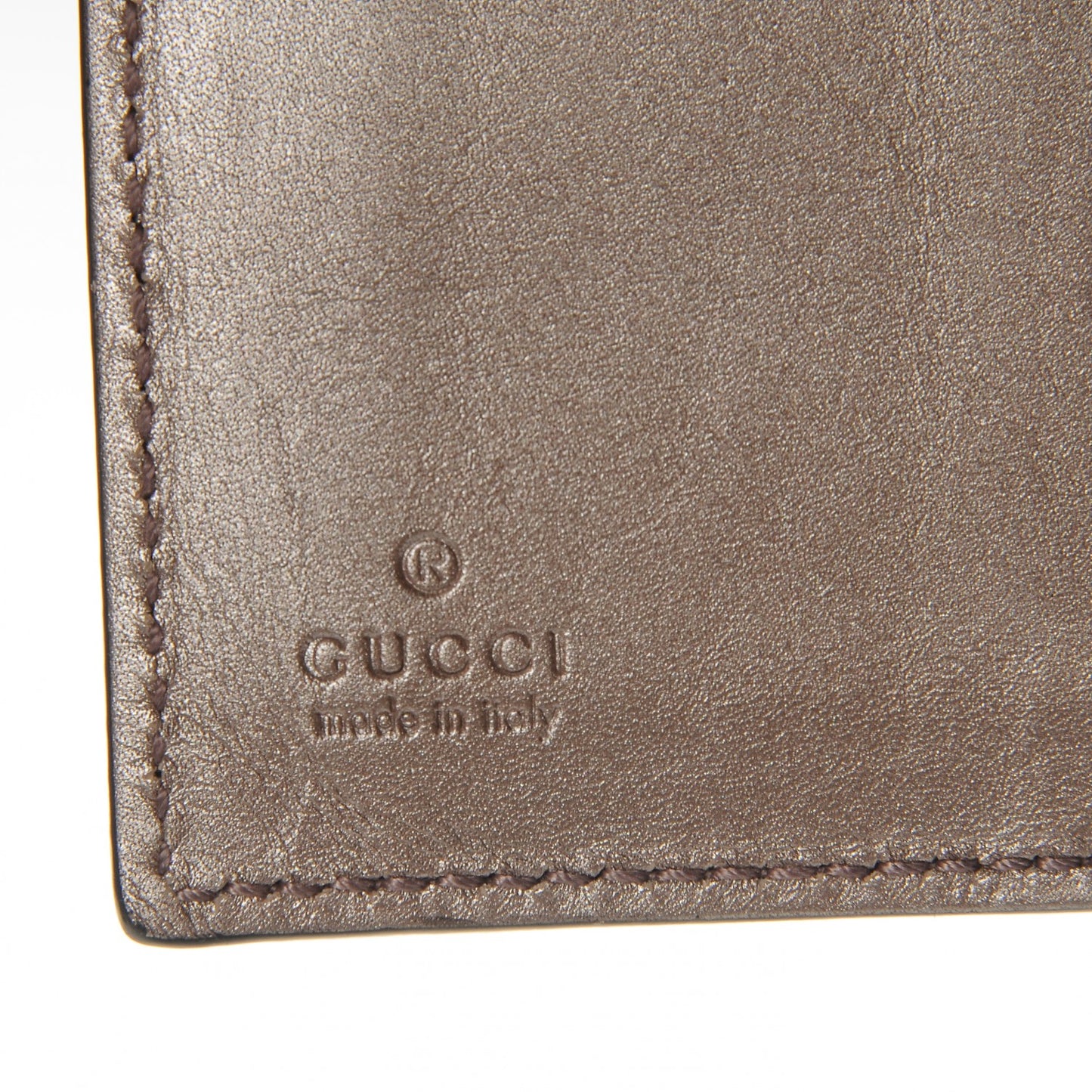 Metallic Microguccissima Heart Travel Wallet Pink