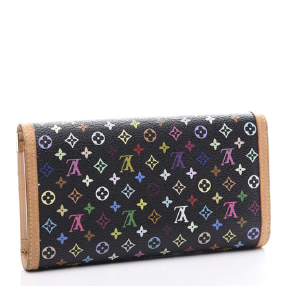 Louis Vuitton Monogram Multicolor Porte Tresor International Wallet Black 2 of 10