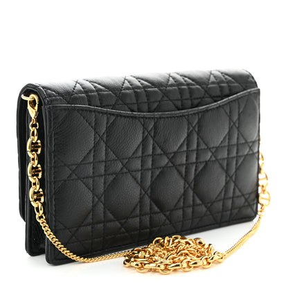 Christian Dior Supple Calfskin Caro Pouch with Chain Black 2 of 9