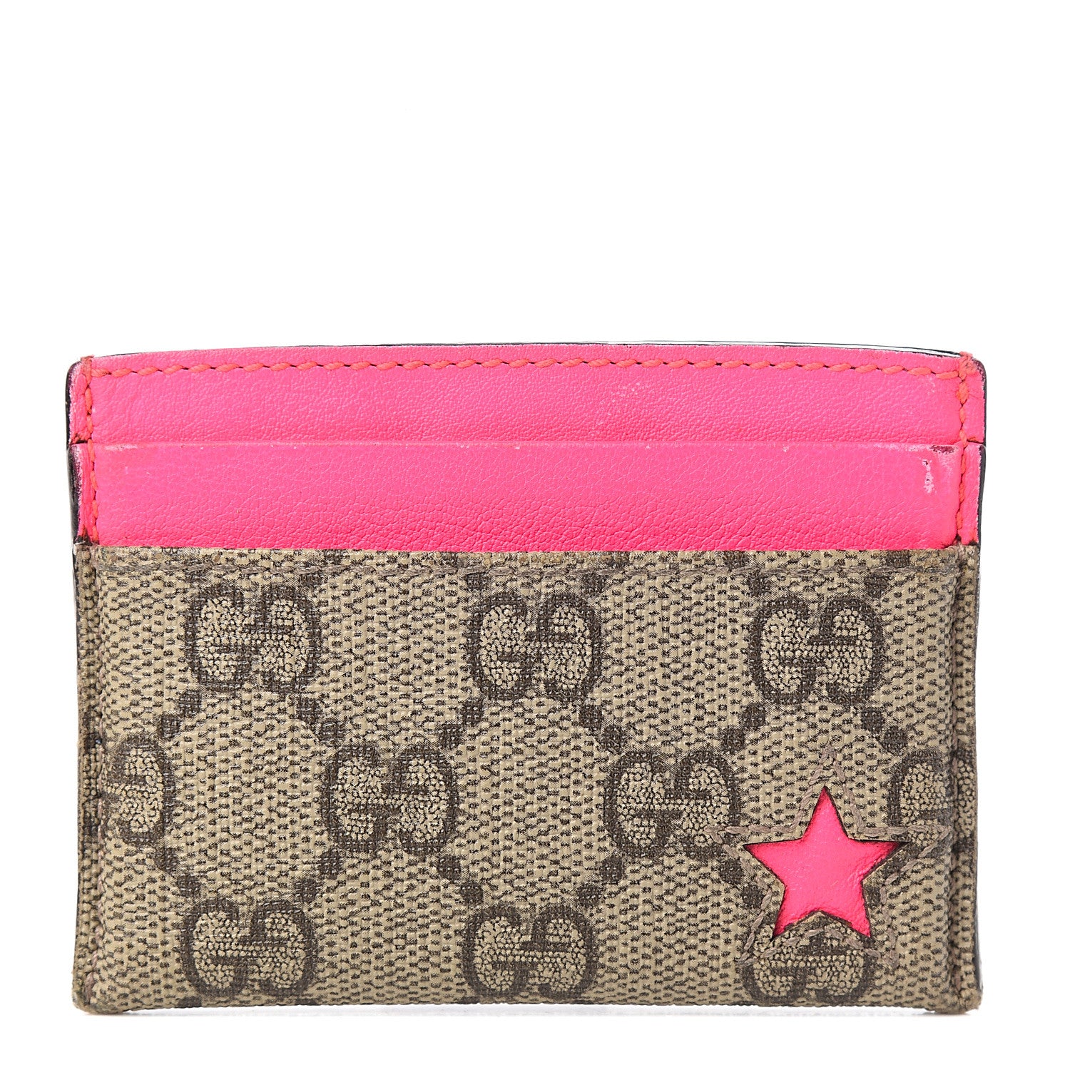 Gucci GG Supreme Stars Card Holder Pink 1 of 7