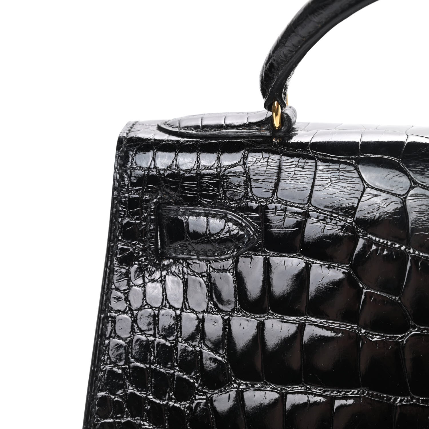 Hermes Shiny Alligator Kelly Sellier 28 Black 12 of 39