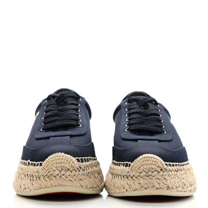 Christian Louboutin Toile Calfskin Espasneak Flat Sneaker 38 Obscur 2 of 7