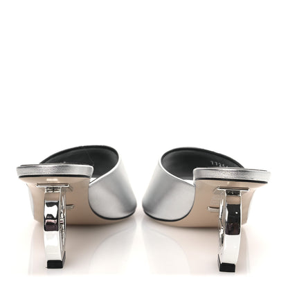 Gucci Nappa Lame Interlocking G Bella 65mm Slide Sandals 39 Argento 6 of 11