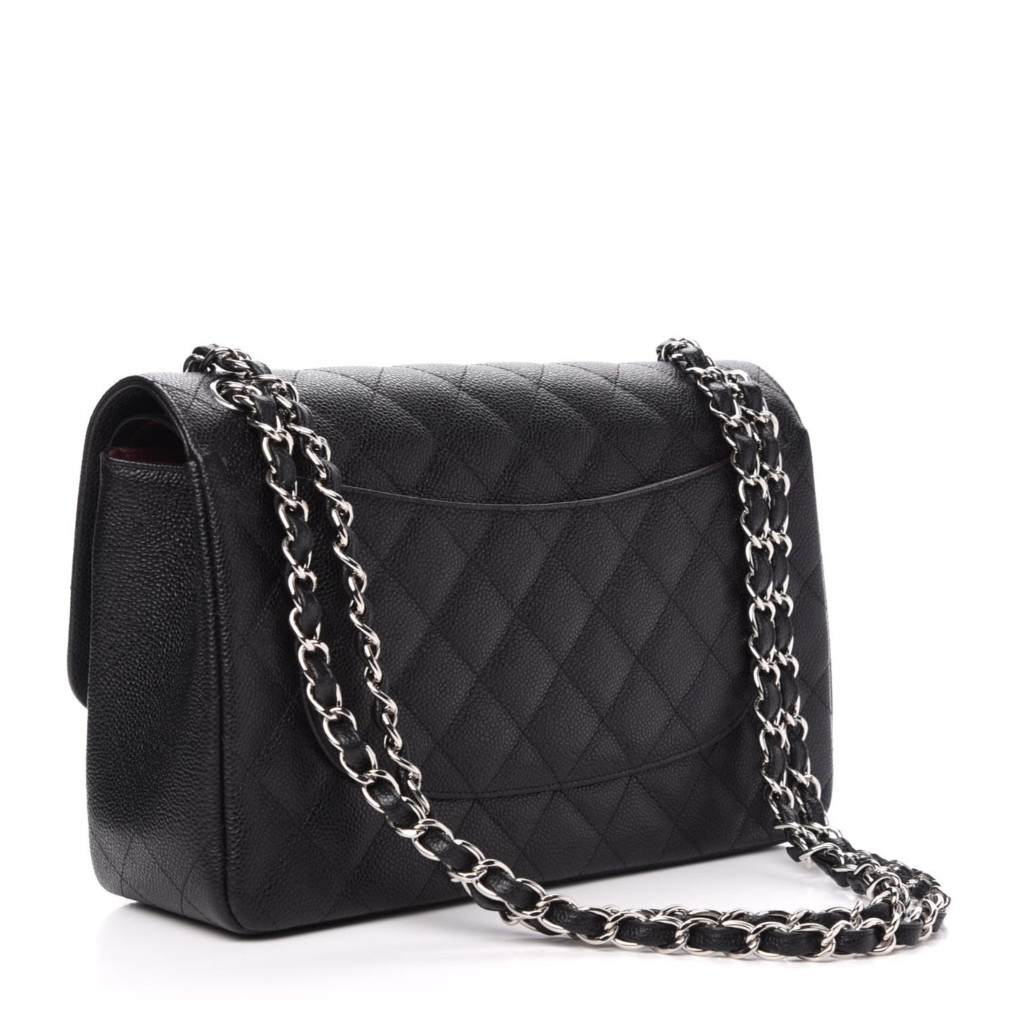 Caviar Quilted Jumbo Double Flap Black