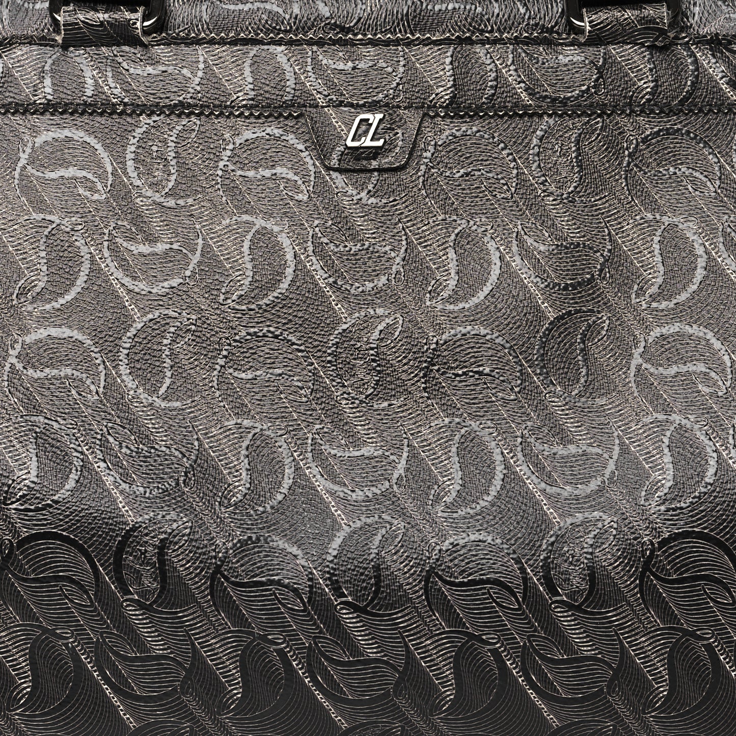 Toile Monogram Calfskin Printed Spikes Sneakender Duffle Black