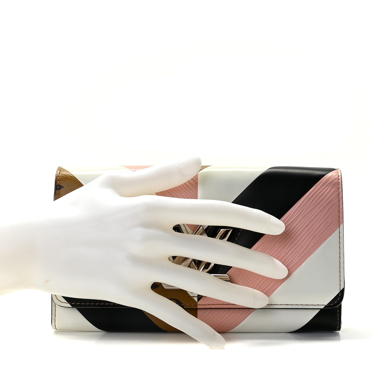 Epi Reverse Monogram Twist Wallet Rose Ballerine