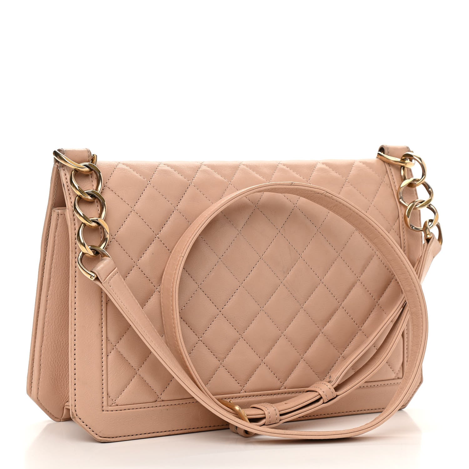 Chanel Lambskin Quilted Large Flap Beige 3 of 13