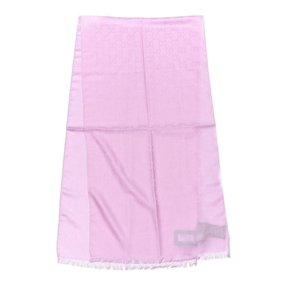 Gucci Wool Silk GG Monogram GGNat Scarf Rose 3 of 4