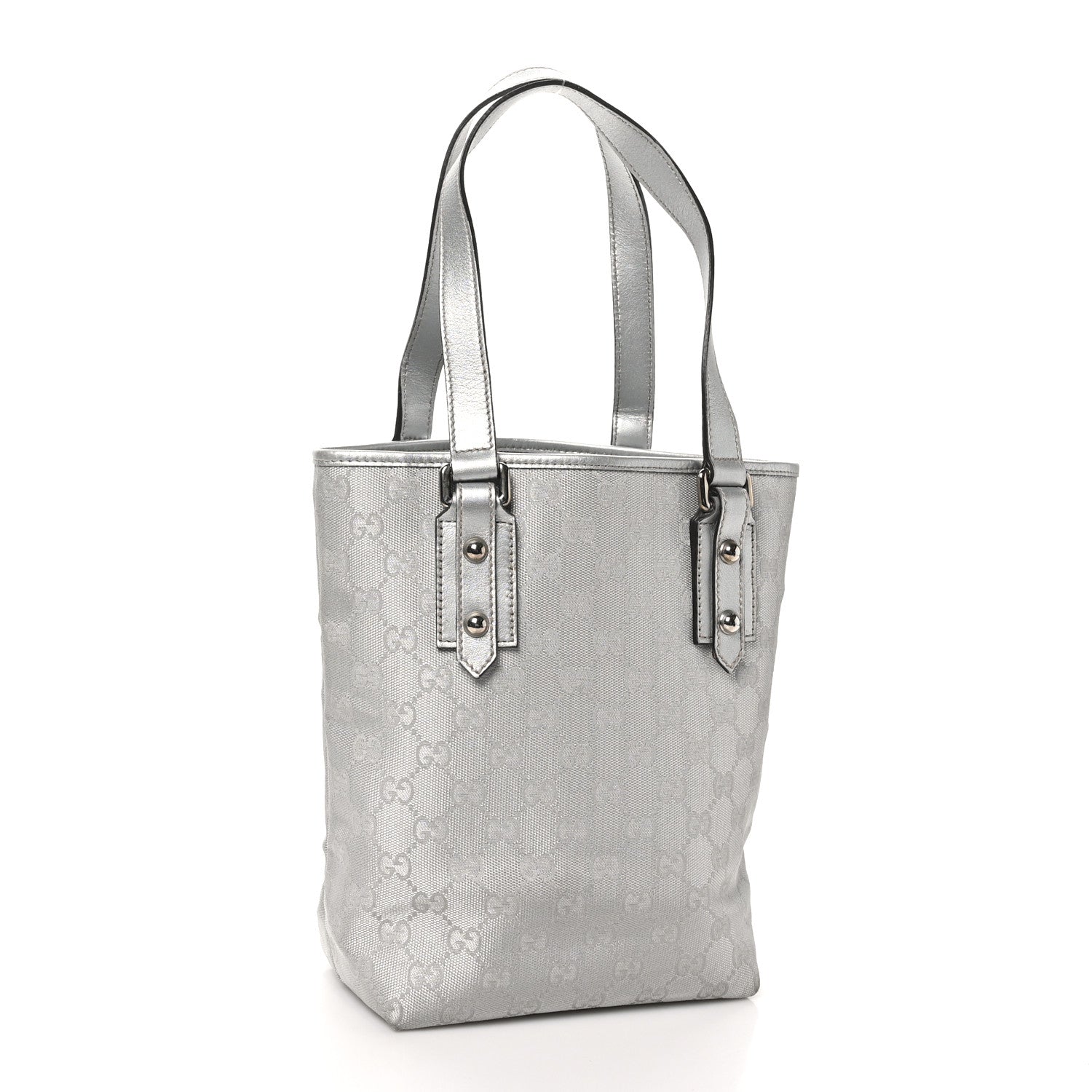 Gucci Monogram Tote Bag Silver 2 of 9