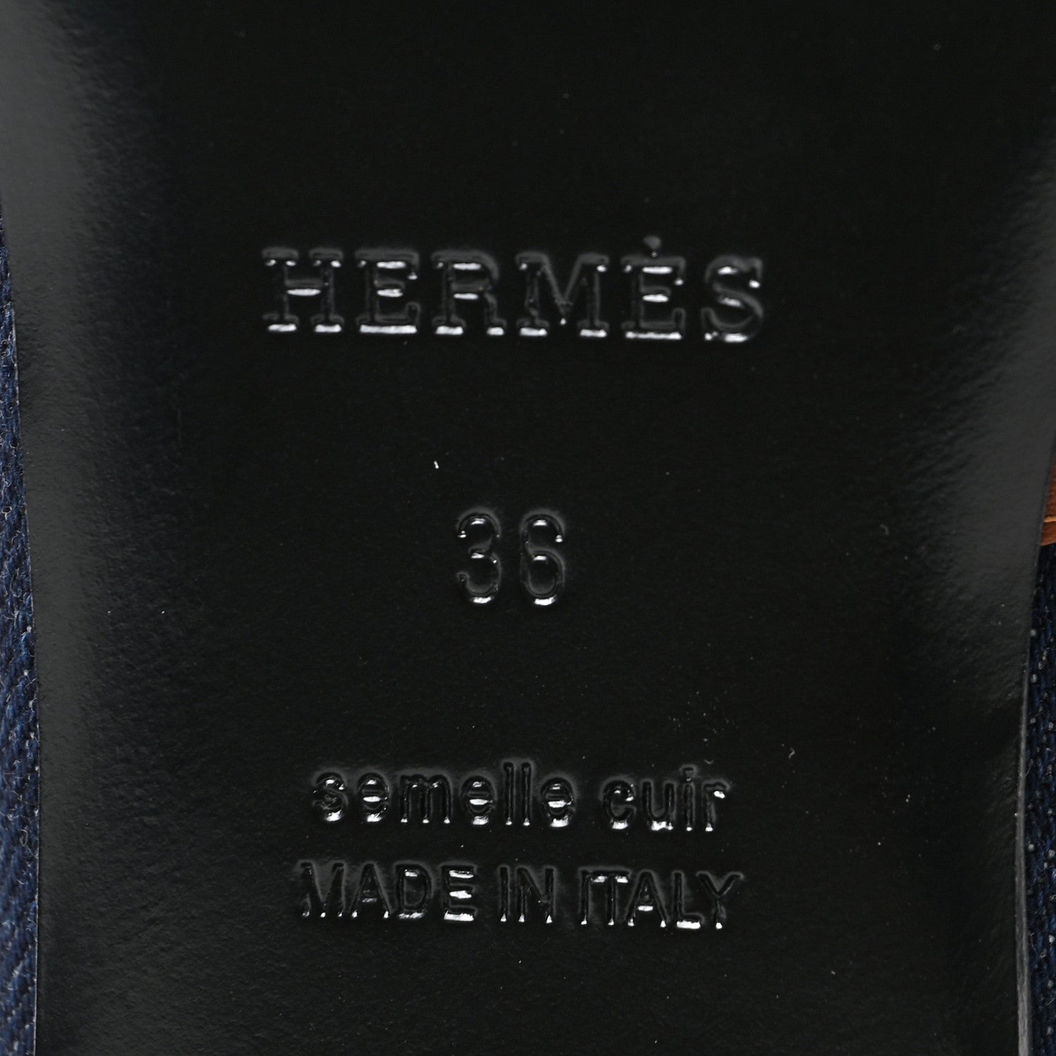 Hermes Calfskin Denim Oz Mules 36 Bleu Brut Gold 6 of 8