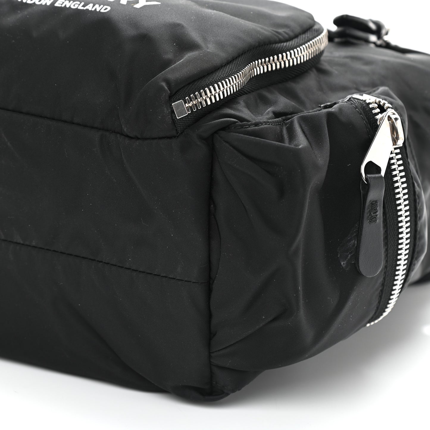 Nylon Logo Print Medium Rucksack Backpack Black