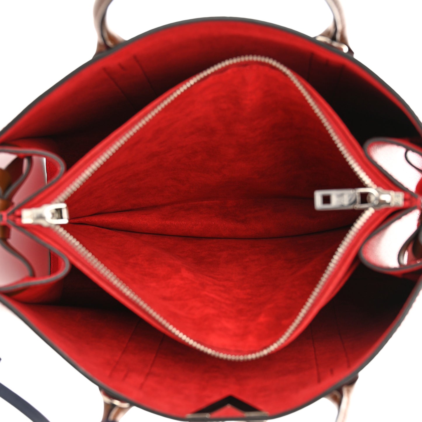 Monogram Cuir Plume Very Tote MM Rubis Noisette