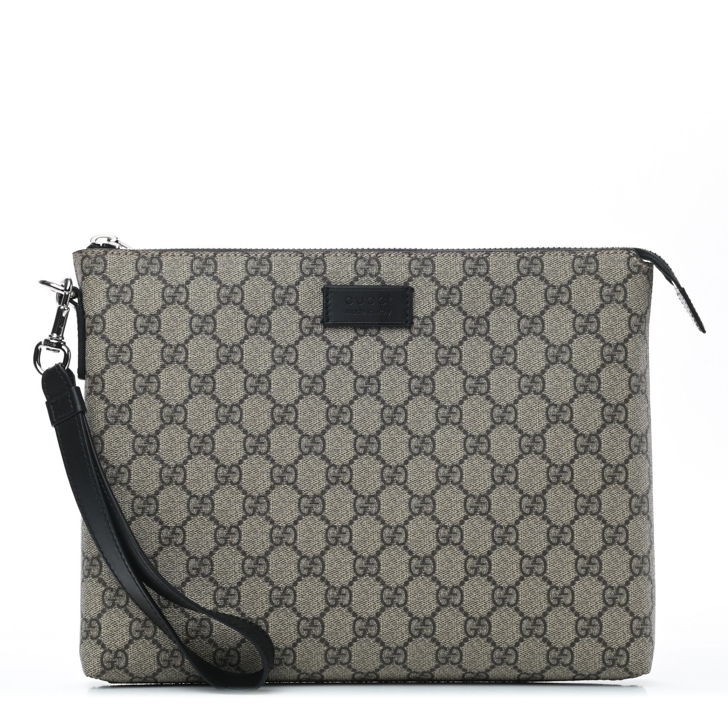 Gucci GG Supreme Monogram Mens Wristlet Black 1 of 7