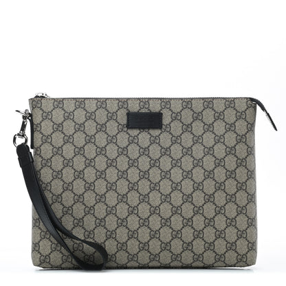 Gucci GG Supreme Monogram Mens Wristlet Black 1 of 7