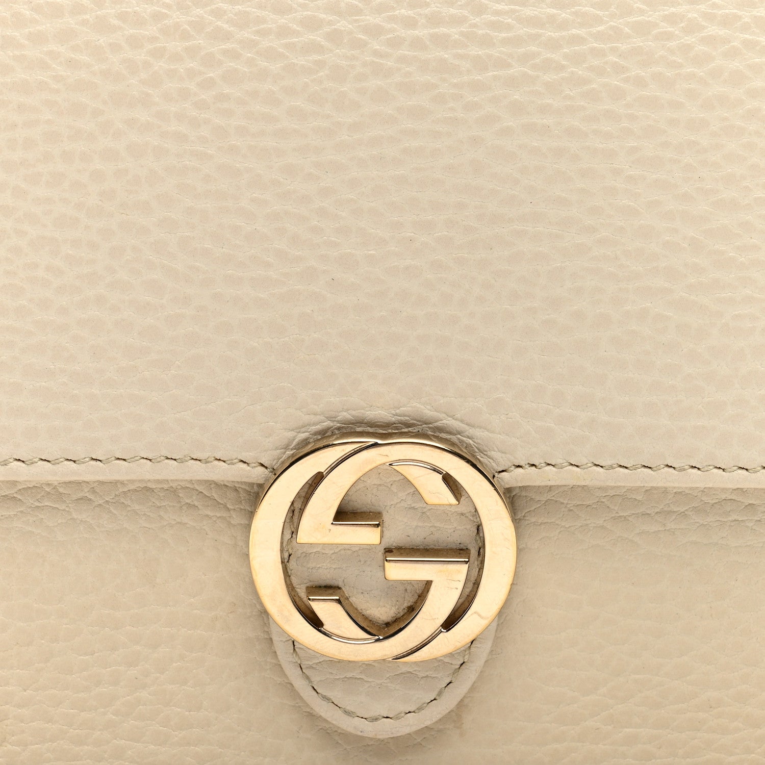 Gucci Dollar Calfskin Interlocking G Chain Wallet Ivoire 7 of 9