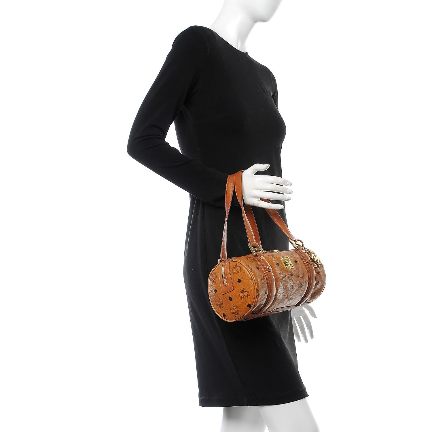 MCM Visetos Essential Barrel Bag Cognac 2 of 8