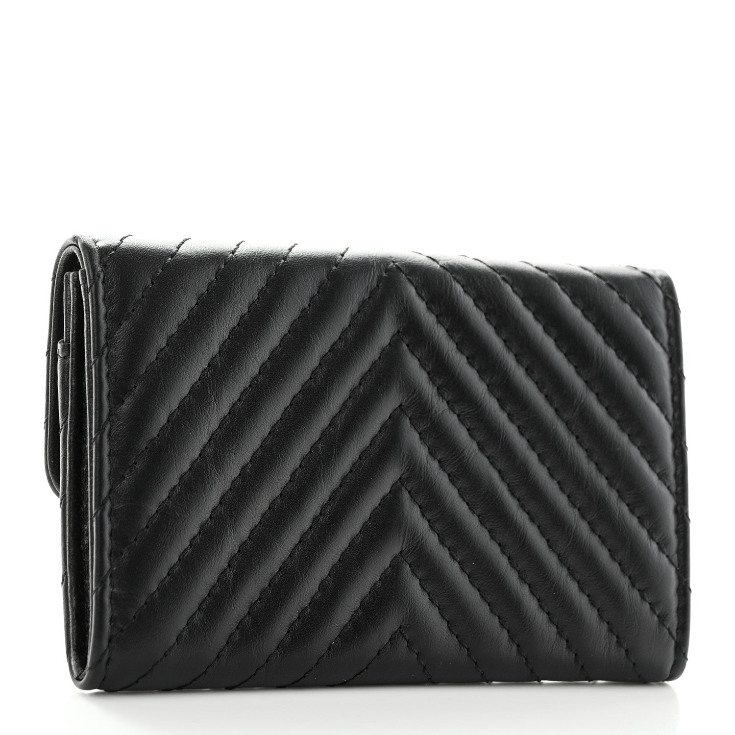 Chanel Aged Calfskin Chevron Quilted Reissue Flap Card Holder So Black 3 of 9
