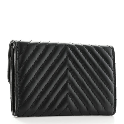 Chanel Aged Calfskin Chevron Quilted Reissue Flap Card Holder So Black 3 of 9