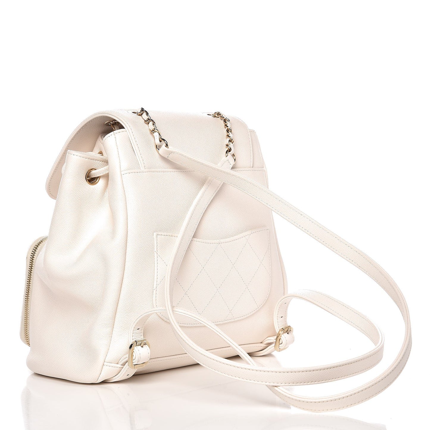 Caviar Quilted Business Affinity Backpack White