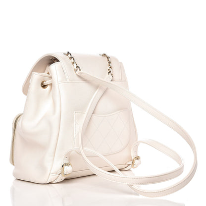 Chanel Caviar Quilted Business Affinity Backpack White 3 of 10
