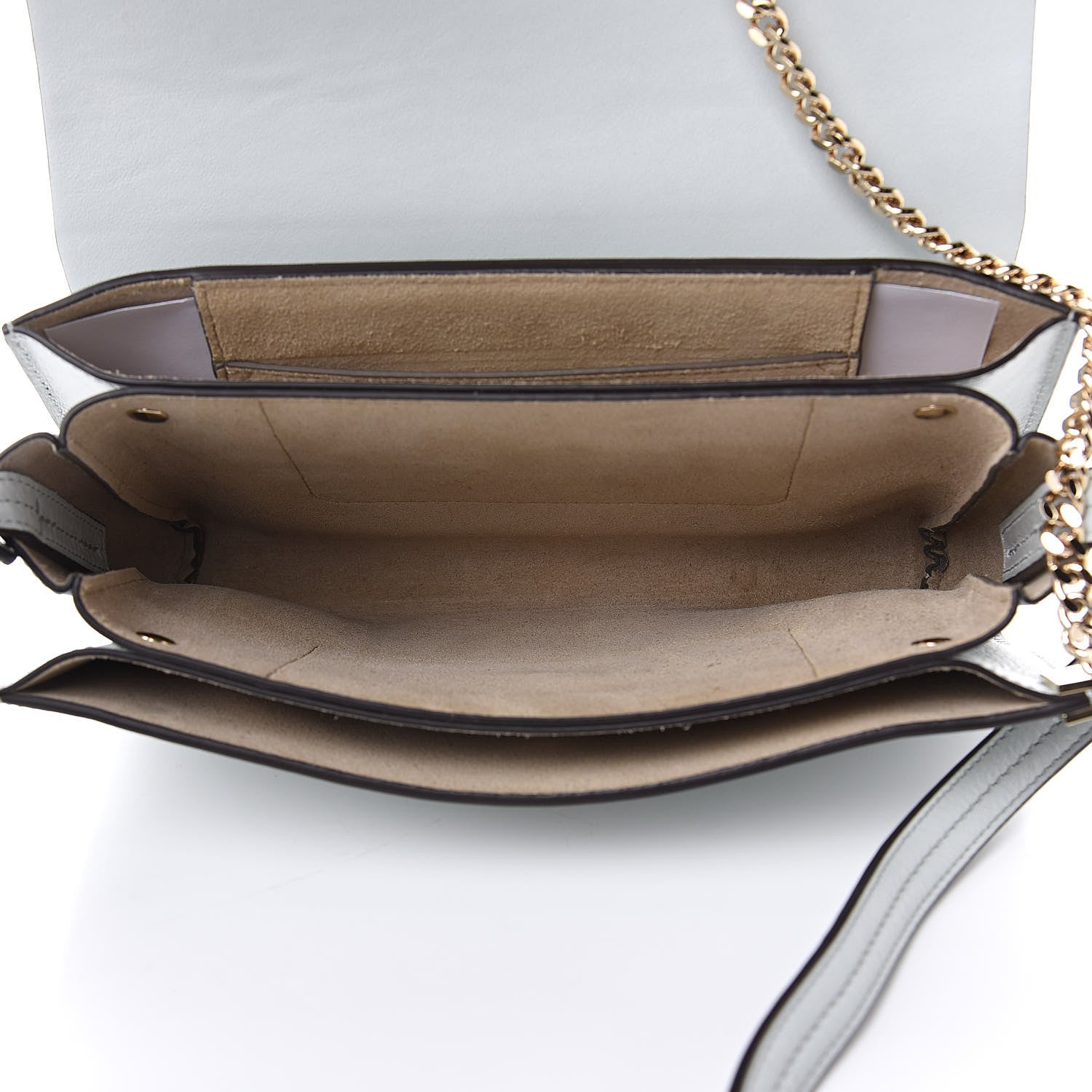 Chloe Suede Calfskin Small Faye Shoulder Bag Washed Blue 5 of 10