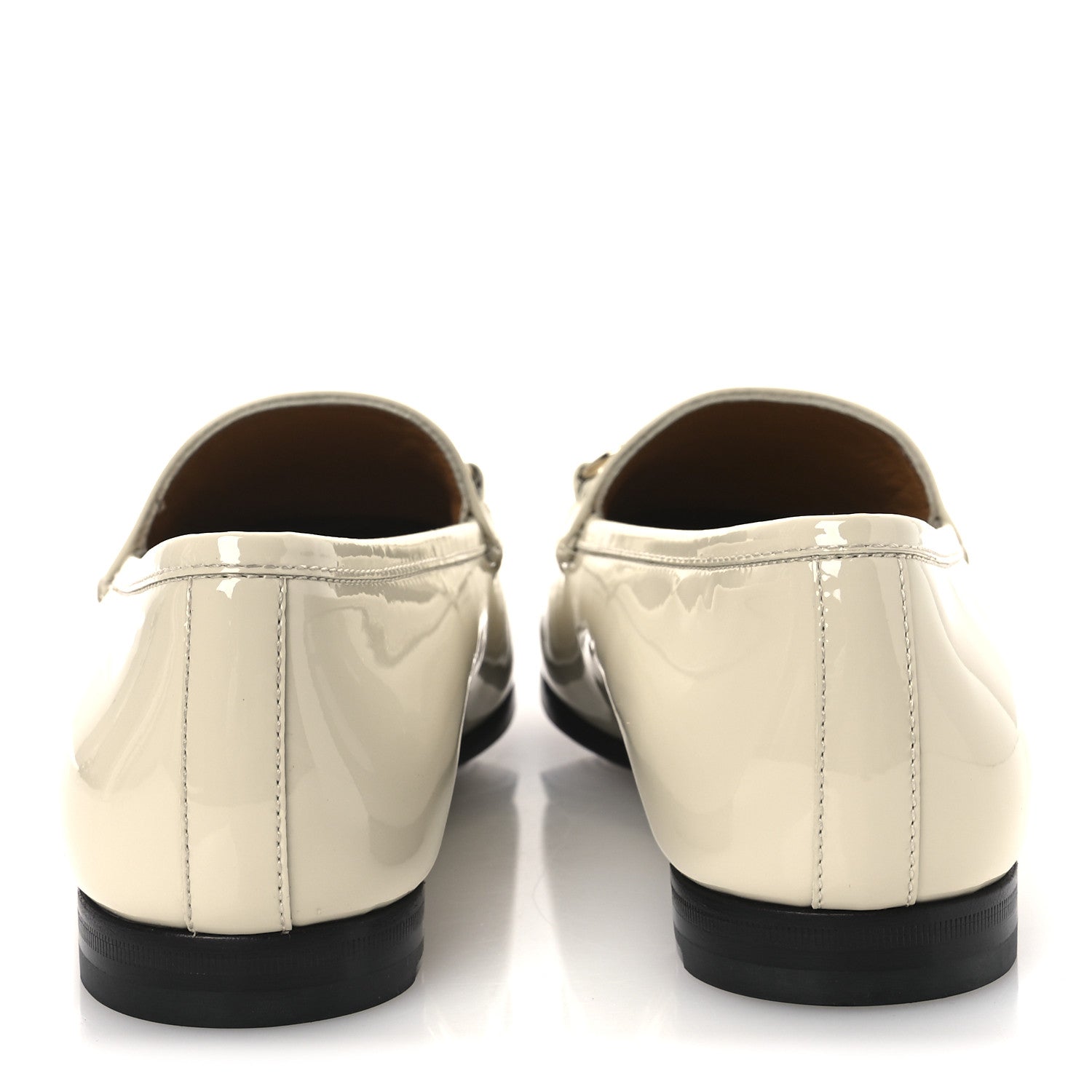 Gucci Patent Womens Jordaan Loafers 39.5 New Ivory 6 of 13