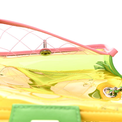 Chanel Lambskin PVC Quilted Mini Coco Splash Flap Yellow Green Pink 5 of 10