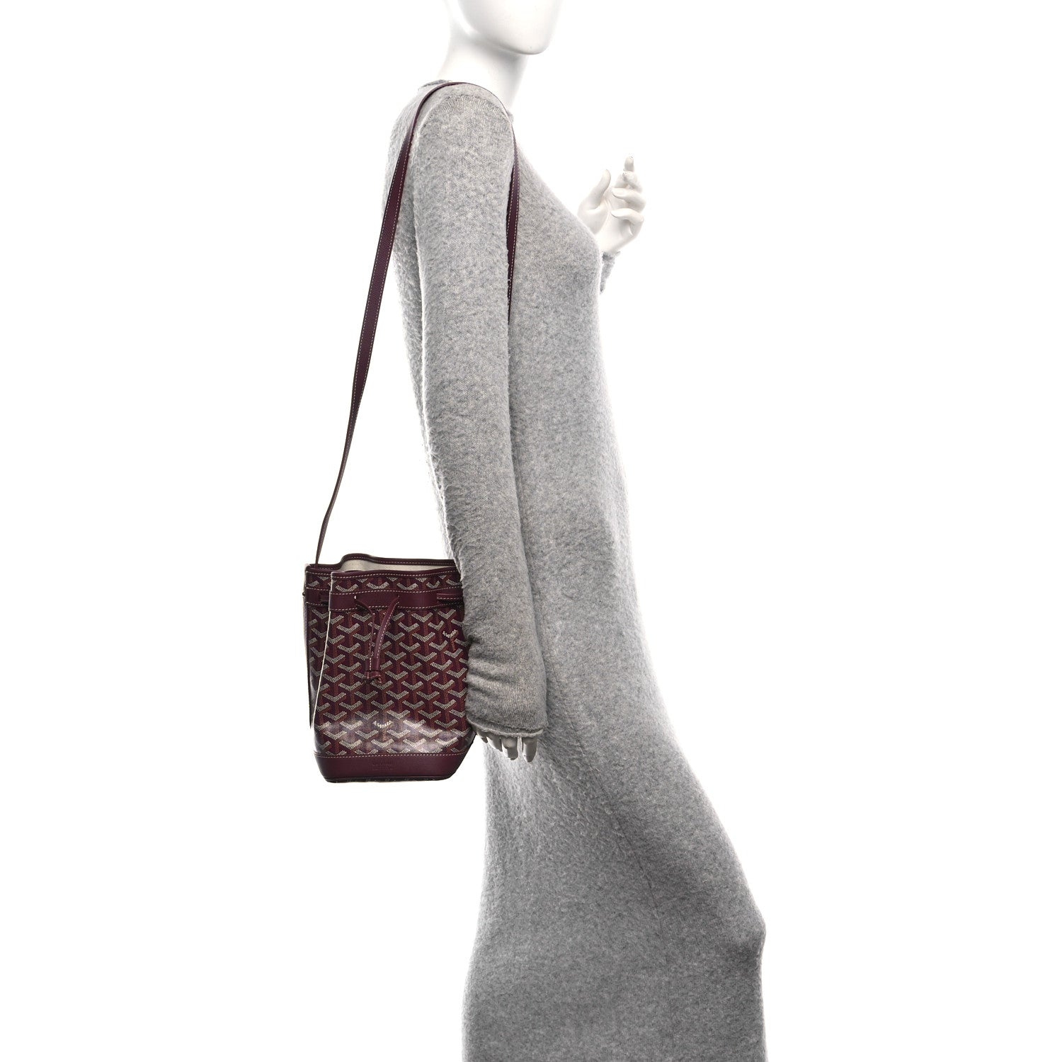 Goyard Goyardine Petit Flot Bucket Bag PM Burgundy 2 of 9