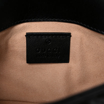 Gucci Calfskin Matelasse Super Mini GG Marmont Shoulder Bag Black 6 of 10