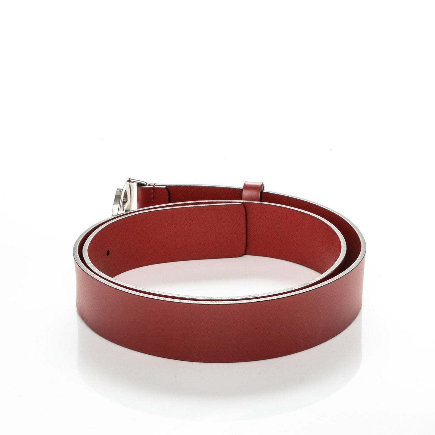 Selleria Calfskin Nickel Interlocking G 37mm Belt 95 38 Rosso