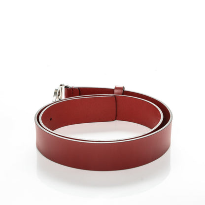 Gucci Selleria Calfskin Nickel Interlocking G 37mm Belt 95 38 Rosso 3 of 6