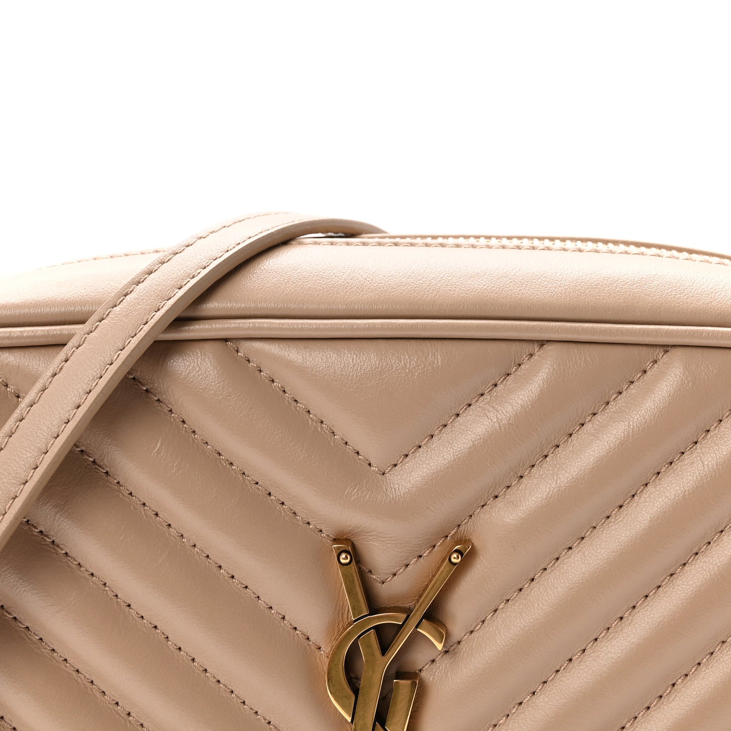 Calfskin Matelasse Monogram Lou Camera Bag Dark Beige