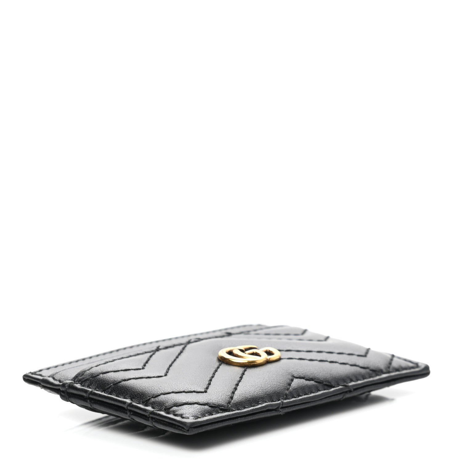 Gucci Calfskin Matelasse GG Marmont Card Holder Black 4 of 7