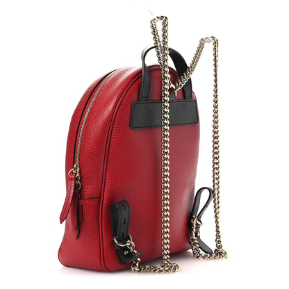 Gucci Pebbled Calfskin Bi-Color Soho Chain Backpack Red Navy 3 of 12