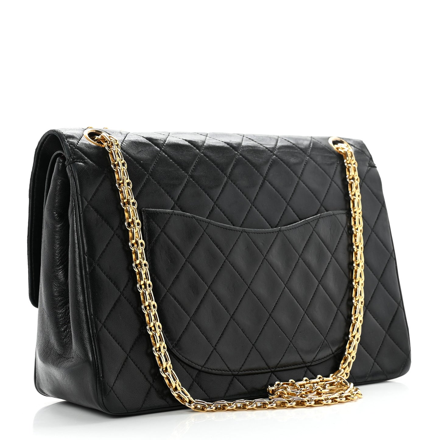 Lambskin Quilted Medium Double Flap Bijoux Chain Black