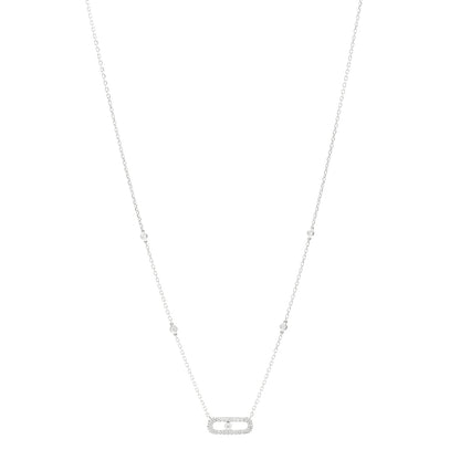Messika 18K White Gold Diamond Move Uno Pave Necklace 1 of 4