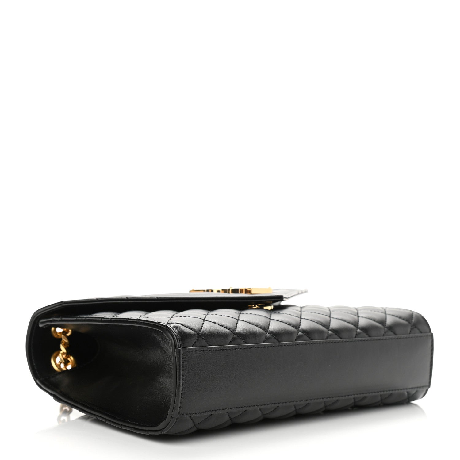 Saint Laurent Grain De Poudre Textured Mixed Matelasse Triquilt Medium Monogram Satchel Black 6 of 11