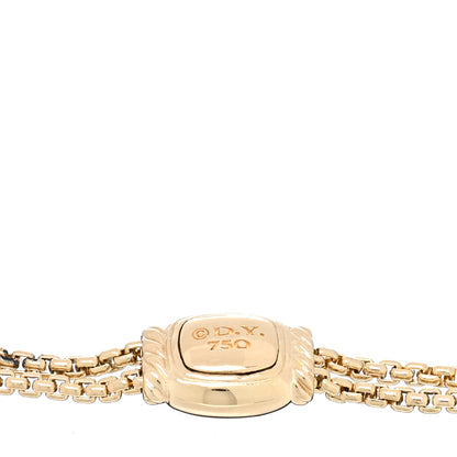 David Yurman DAVID YURMAN 18K Yellow Gold Hampton Blue Topaz Aquamarine Tanzanite Novella Chain Bracelet 3 of 4