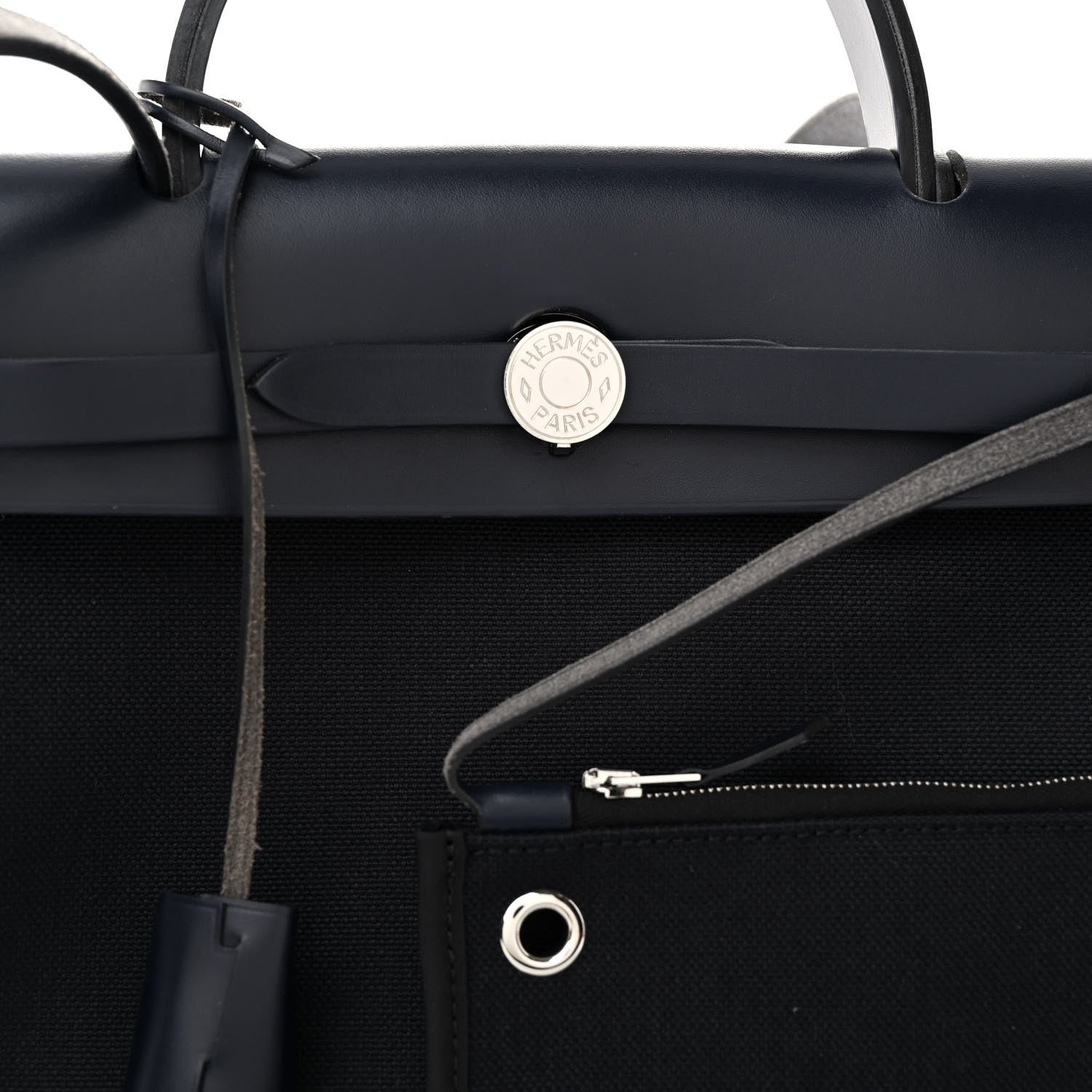 Hermes Military Toile Vache Hunter Herbag Zip PM 31 Black Bleu Indigo 8 of 10