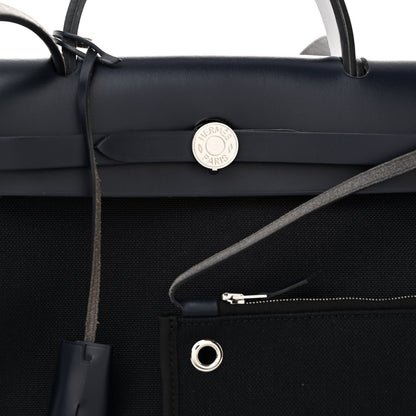 Hermes Military Toile Vache Hunter Herbag Zip PM 31 Black Bleu Indigo 8 of 10