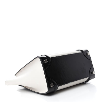 Celine Sleek Calfskin Micro Bi-Color Luggage Black White 4 of 12