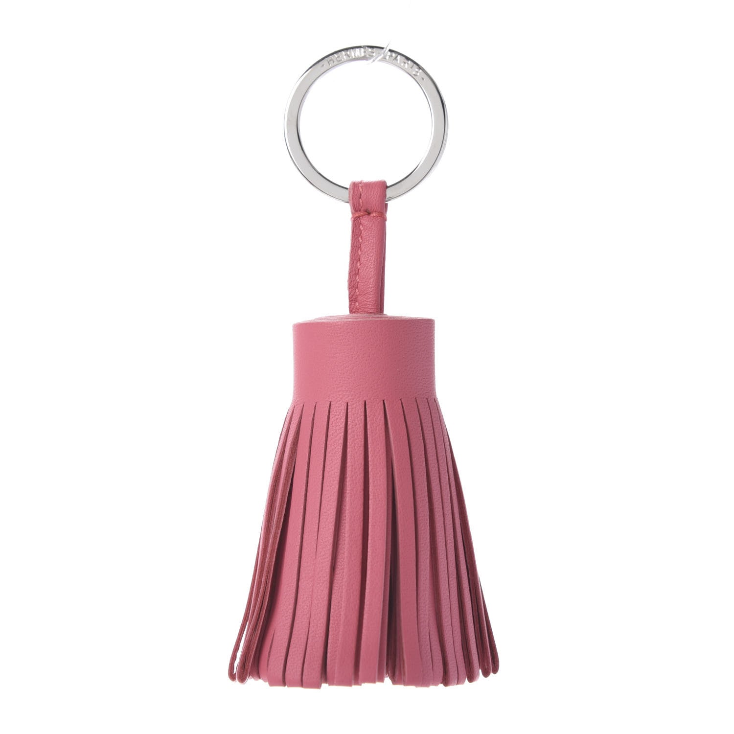 Hermes Lambskin Carmen Tassel Key Holder Rose Azalee 1 of 3