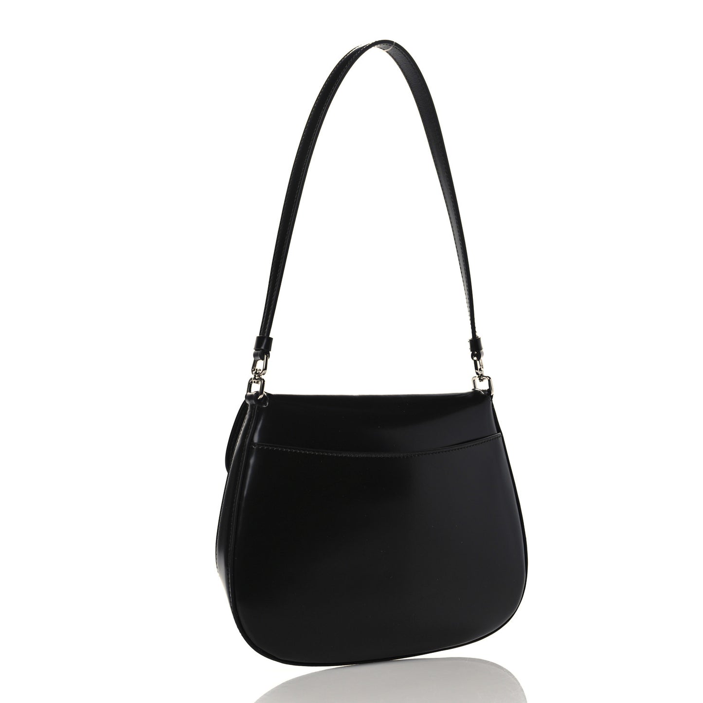 Spazzolato Cleo Flap Shoulder Bag Black